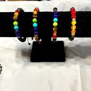 Natural stone and volcano seven chakra bracelets 8mm (4)